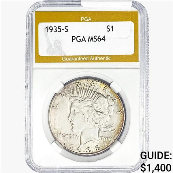 1935-S Silver Peace Dollar PGA MS64