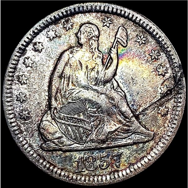 1857 Seated Liberty Quarter CHOICE AU