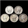 Image 1 : [5]1918-1939 Mercury Dime HIGH GRADE