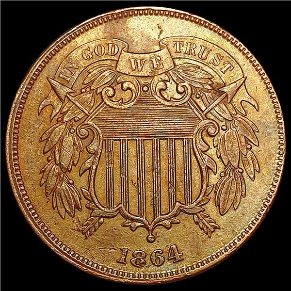 1864 Lg. Motto Two Cent Piece UNCIRCULATED