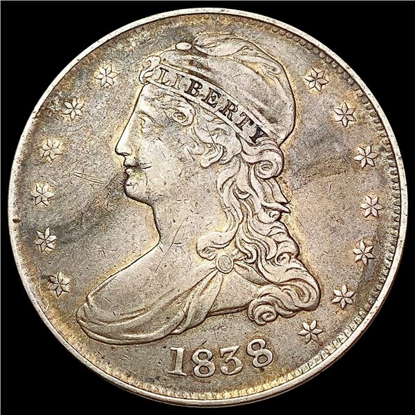 1838 Capped Bust Half Dollar LIGHTLY CIRCULATED