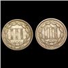 Image 2 : [2]1865 & 1867 Nickel Three Cent HIGH GRADE