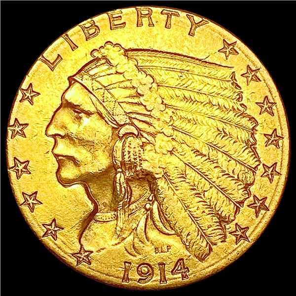 1914-D $2.50 Gold Quarter Eagle CHOICE AU