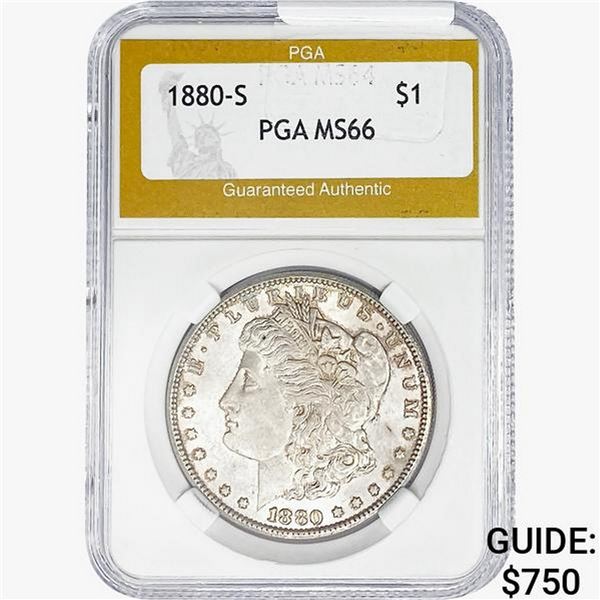 1880-S Morgan Silver Dollar PGA MS66