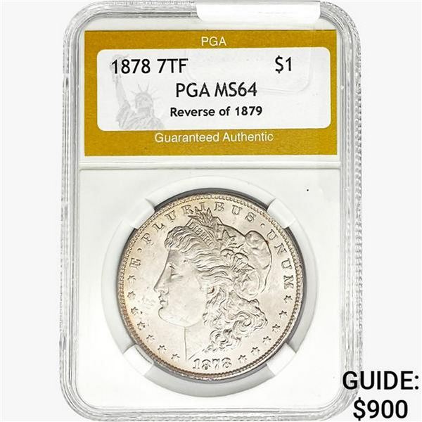 1878 REV79 Morgan Silver Dollar PGA MS64