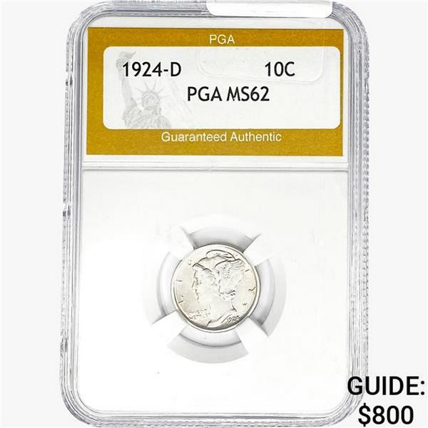 1924-D Mercury Silver Dime PGA MS62