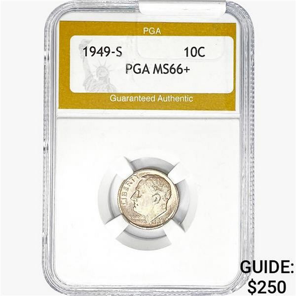 1949-S Roosevelt Dime PGA MS66+
