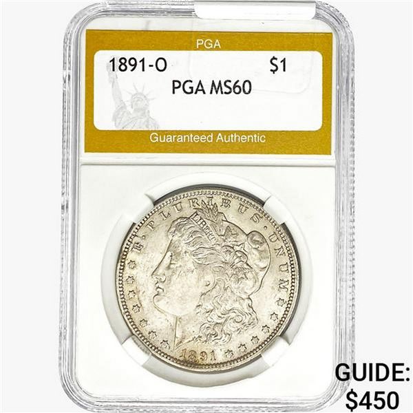 1891-O Morgan Silver Dollar PGA MS60