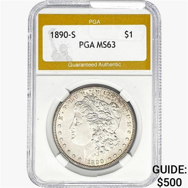 1890-S Morgan Silver Dollar PGA MS63