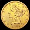 Image 1 : 1901 S $5 Gold Half Eagle CLOSELY UNCIRCULATED