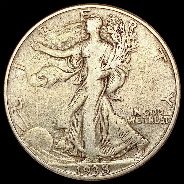 `1938 D Walking Liberty Half Dollar LIGHTLY CIRCULATED