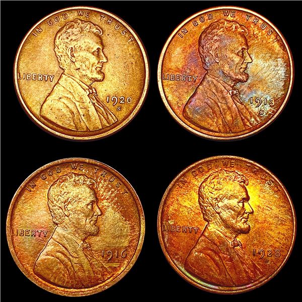 1913-1928 [4] Wheat Cent HIGH GRADE