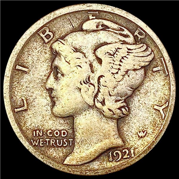 1921 D Mercury Dime NICELY CIRCULATED