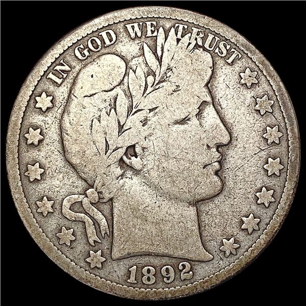 1892 S Barber Half Dollar NICELY CIRCULATED