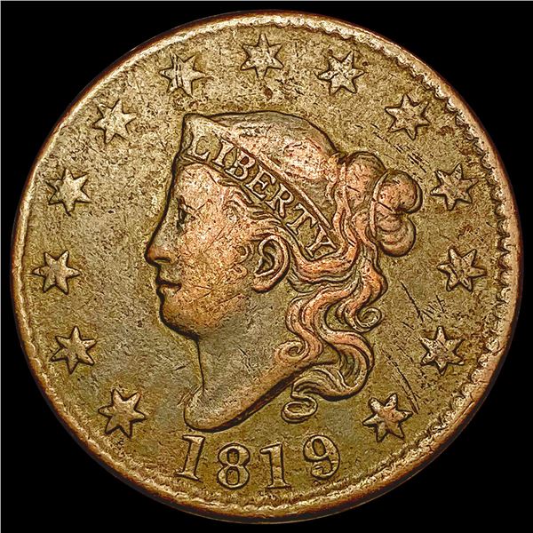 1819 Coronet Head Large Cent NICELY CIRCULATED