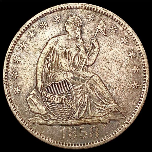 1858 O Seated Liberty Half Dollar NEARLY UNCIRCULATED