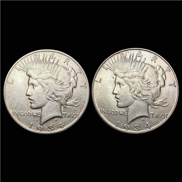 1934-S & 1934 Silver Peace Dollar HIGH GRADE