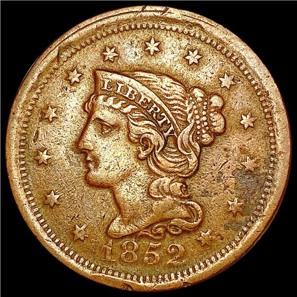 1852 Braided Hair Large Cent LIGHTLY CIRCULATED