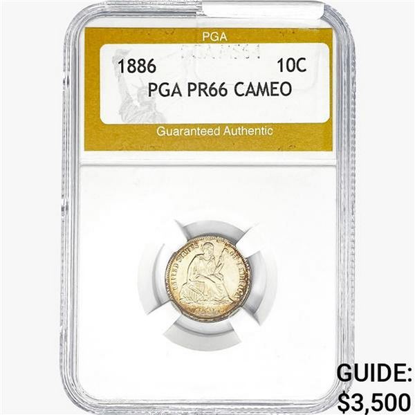 1886 Seated Liberty Dime PGA PR66 CAMEO