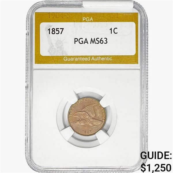 1857 Flying Eagle Cent PGA MS63