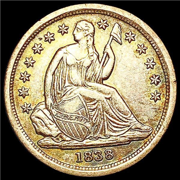 1838 Seated Liberty Dime CHOICE AU