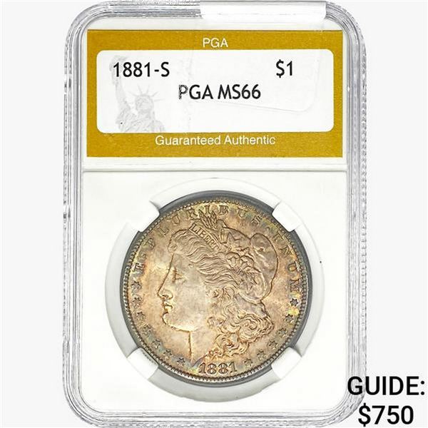 1881-S Morgan Silver Dollar PGA MS66