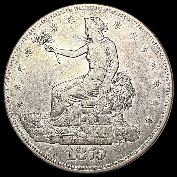 1875-CC Silver Trade Dollar CLOSELY UNCIRCULATED