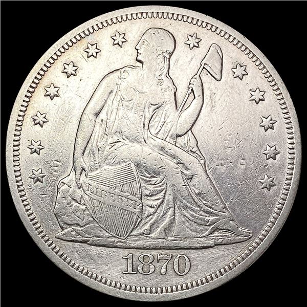 1870 Seated Liberty Dollar NEARLY UNCIRCULATED