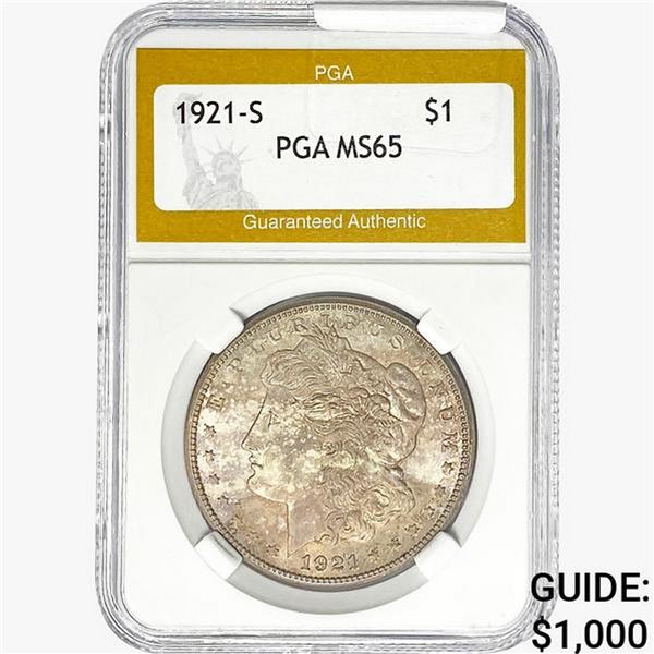 1921-S Morgan Silver Dollar PGA MS65