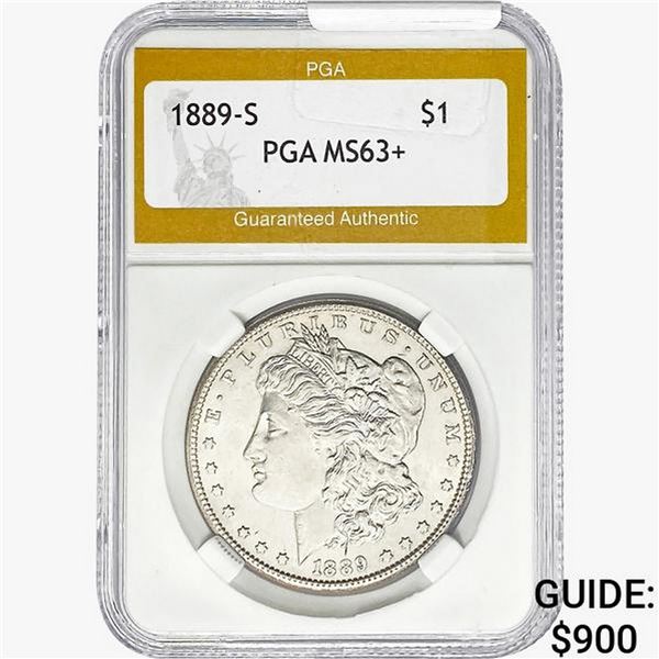 1889-S Morgan Silver Dollar PGA MS63+