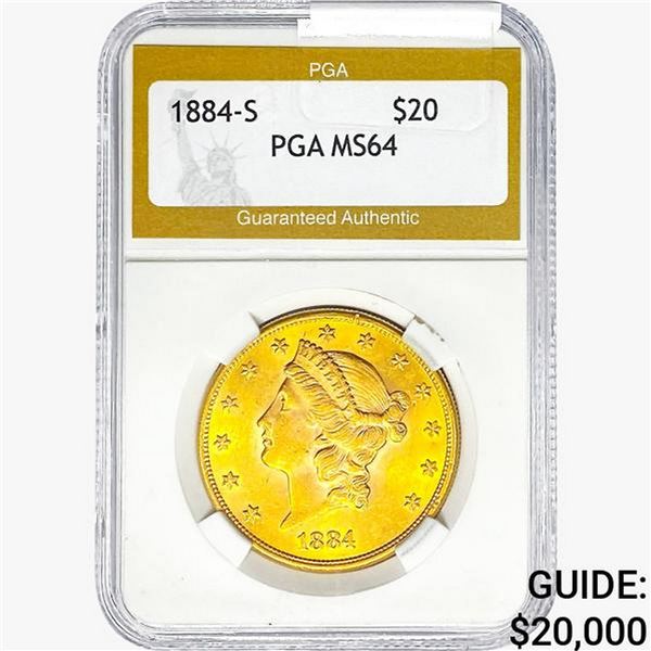 1884-S $20 Gold Double Eagle PGA MS64