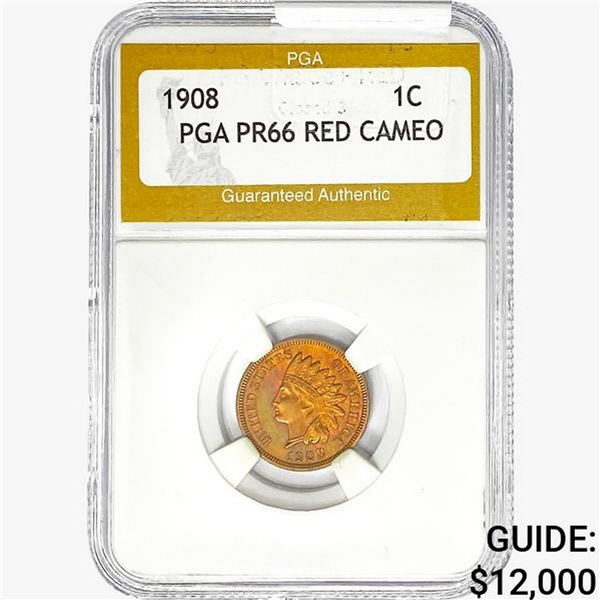 1908 Indian Head Cent PGA PR66 RED CAMEO