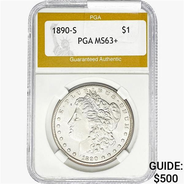 1890-S Morgan Silver Dollar PGA MS63+