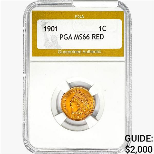 1901 Indian Head Cent PGA MS66 RED