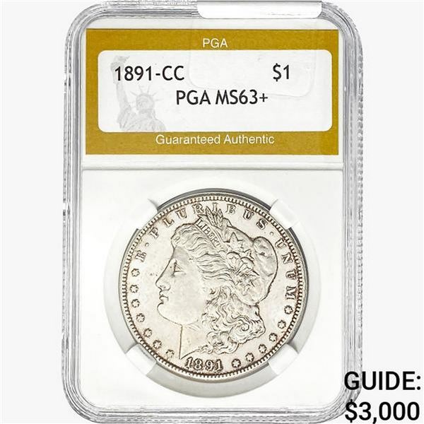 1891-CC Morgan Silver Dollar PGA MS63+