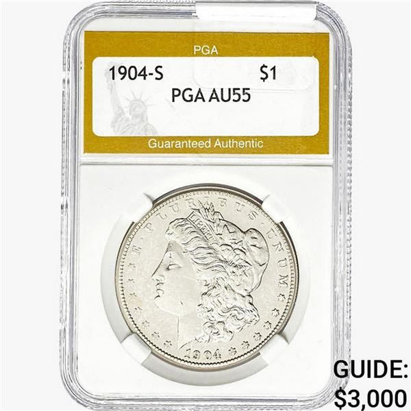 1904-S Morgan Silver Dollar PGA AU55