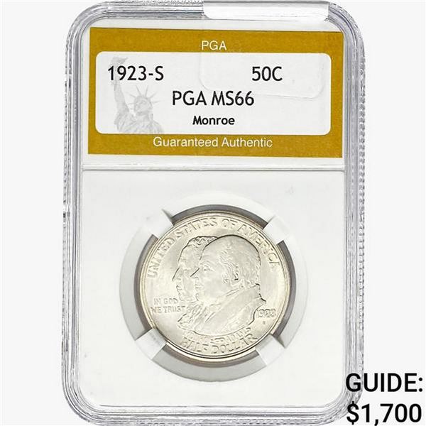 1923-S Monroe Half Dollar PGA MS66