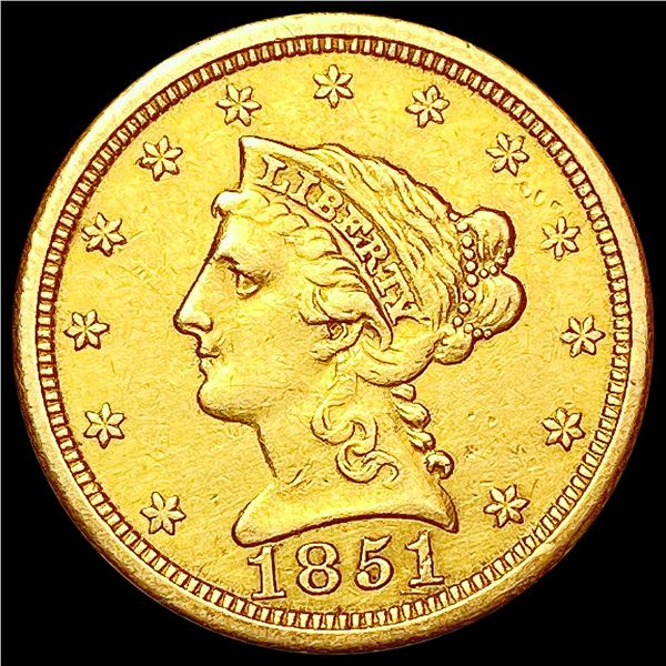 1851-O $2.50 Gold Quarter Eagle CLOSELY UNCIRCULATED