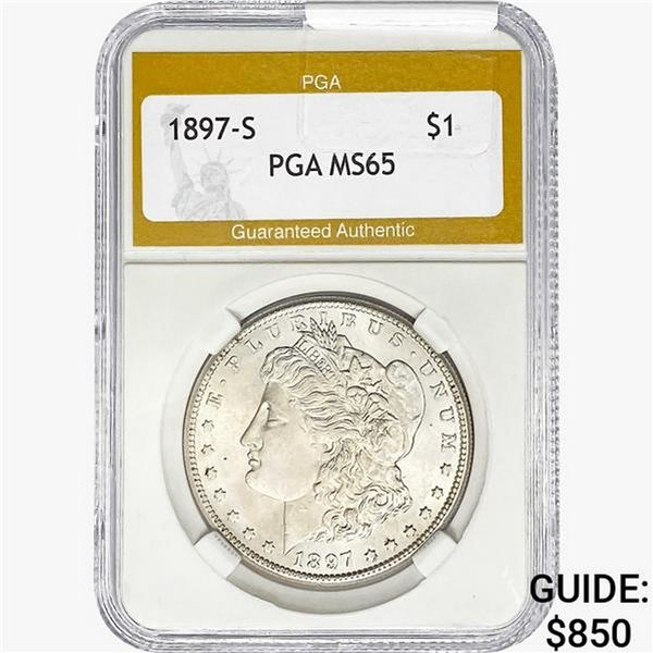 1897-S Morgan Silver Dollar PGA MS65