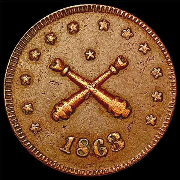 1863 Civil War Token; Military Necesity LIGHTLY CIRCULATED