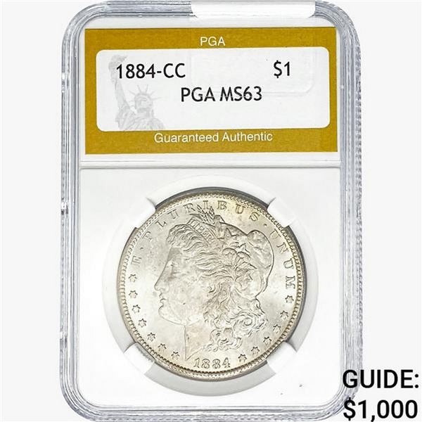 1884-CC Morgan Silver Dollar PGA MS63