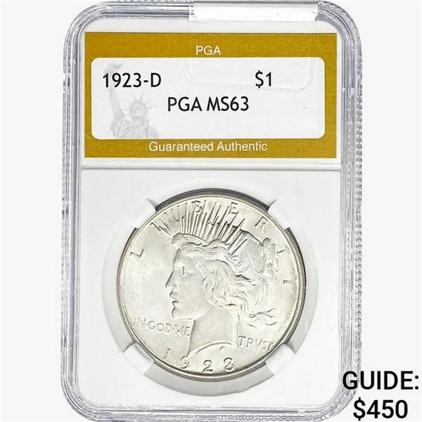 1923-D Silver Peace Dollar PGA MS63
