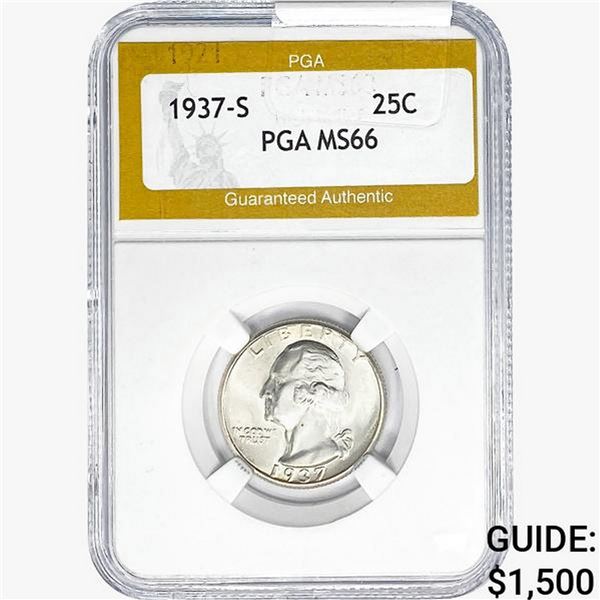 1937-S Washington Silver Quarter PGA MS66