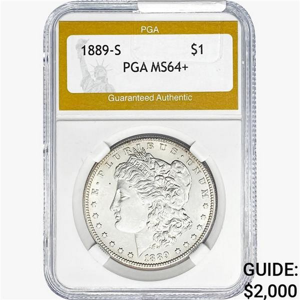 1889-S Morgan Silver Dollar PGA MS64+