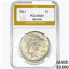 Image 1 : 1921 Silver Peace Dollar PGA MS64 High Relief