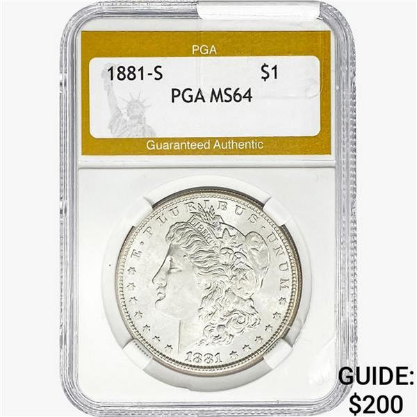 1881-S Morgan Silver Dollar PGA MS64