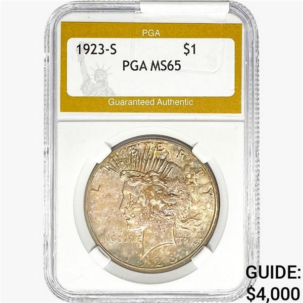 1923-S Silver Peace Dollar PGA MS65