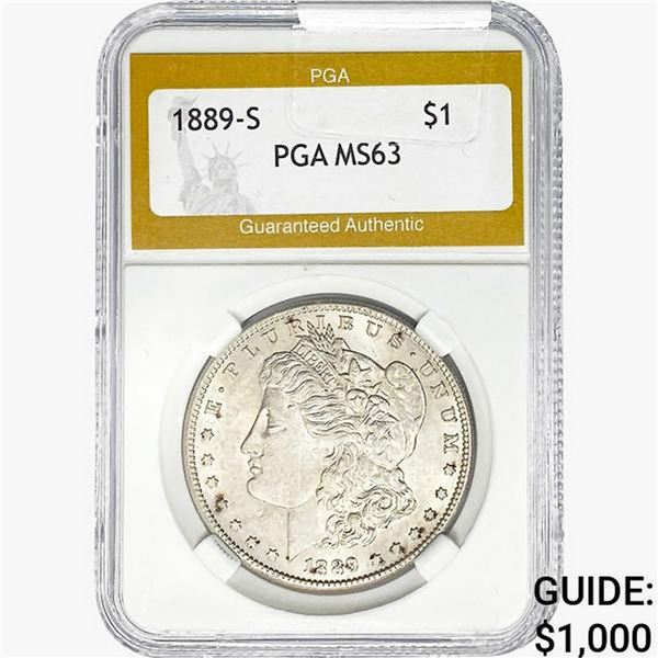 1889-S Morgan Silver Dollar PGA MS63