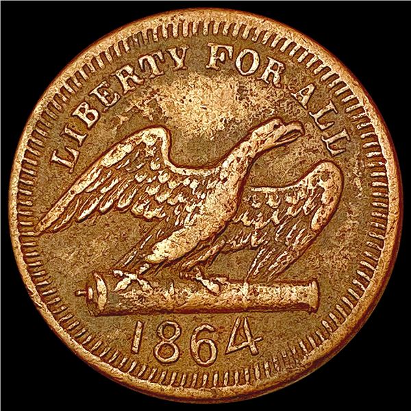 1864 Civil War Token; Eagle LIGHTLY CIRCULATED