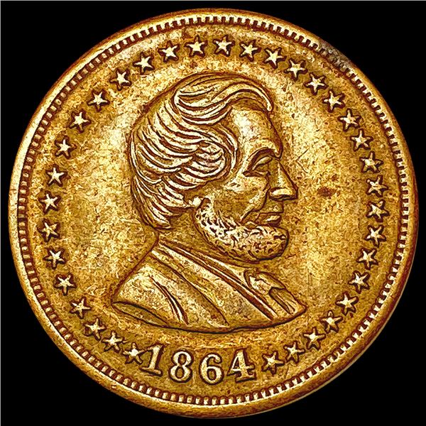 1864 Civil War Token; Lincoln and Union CLOSELY UNCIRCULATED